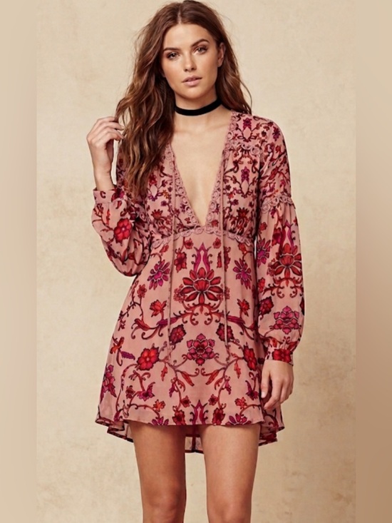 For Love And Lemons Dresses & Skirts - For Love and Lemon Saffron Mini Dress Silk Blend Size Large